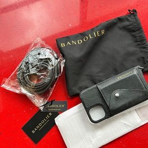 Bandolier leather case for IPhone 11 with card case, strap. Great condition